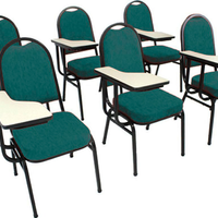Kit com 6 Cadeiras Universitária para Auditórios Linha Hotel Verde