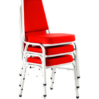 Kit com 3 Cadeiras Empilháveis Linha Hotel Plus Vermelho