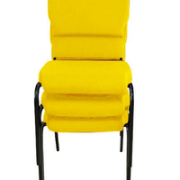 03 Cadeiras Empilhável para Igrejas Evangélicas Linha Church Amarelo
