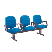 Cadeira para Igrejas Evangélicas em Longarina com 03 lugares Linha Blenda Azul