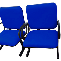 2 Cadeiras de Escritório Linha Plus Size Suporta até 250kg Azul