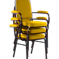 Kit com 3 Cadeiras para Auditório Linha Hotel Amarelo