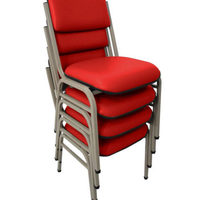 Kit com 4 Cadeiras para Auditórios Linha Hotel Smart Vermelho