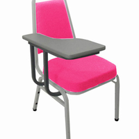 Cadeira Universitária Empilhável Linha Hotel Plus Rosa