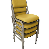 Kit com 4 Cadeiras para Auditórios Linha Hotel Smart Amarelo