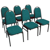 Kit com 6 Cadeiras para Auditórios Linha Hotel Verde