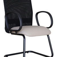 Cadeira Para Sala De Reunião Com Tela Mesh Peruggia Cinza