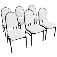 Kit com 6 Cadeiras para Auditórios Linha Hotel Branco