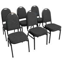 Kit com 6 Cadeiras para Auditórios Linha Hotel Marrom