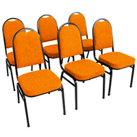 Kit com 6 Cadeiras para Auditórios Linha Hotel Laranja