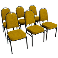 Kit com 6 Cadeiras para Auditórios Linha Hotel Amarelo