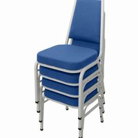 Kit com 4 Cadeiras Empilháveis Linha Hotel Plus Azul