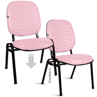 02 Cadeiras Empilhável para Igrejas Evangélicas Linha Holy Rosa