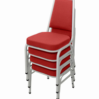 Kit com 4 Cadeiras Empilháveis Linha Hotel Plus Vermelho