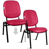 02 Cadeiras Empilhável para Igrejas Evangélicas Linha Holy Rosa