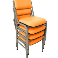 Kit com 4 Cadeiras para Auditórios Linha Hotel Smart Laranja