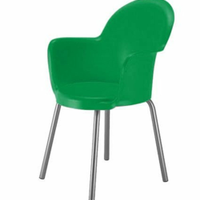 Cadeira com Braço Base Cromada Linha Polipropileno Moon