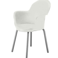 Cadeira com Braço Base Cromada Linha Polipropileno Moon
