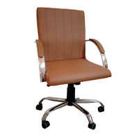 Cadeira Giratória Escritório Work Caramelo Relax Base Cromada c/ Rodizio - 100% Nacional