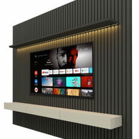 Home Suspenso 2.3 Ripado com LED Nobre Grafite com Off White - Gelius Móveis