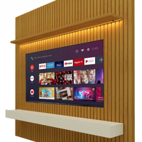 Home Suspenso 1.85 Ripado com LED Nobre Naturale com Off White - Gelius Móveis