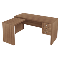 Mesa para Escritório Home Office ME4106 MDP Amendoa G69 - Gran Belo