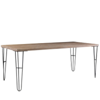 Mesa Sala de Jantar Cozinha Ludiana 160cm Grafite Madeira Maciça Driftwood G54 - Gran Belo