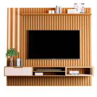 Home Ripado com 2 Prateleiras e Led Chiba Nature Pérola