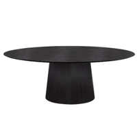 Mesa de Jantar Cone Oval 137x90 cm Base Madeira Ebano Tampo Ebano