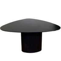 Mesa de Jantar Cone orgânica Redonda 130x133 cm Base Ébano Tampo Ébano