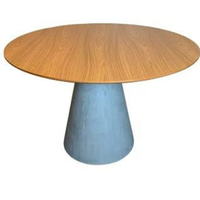 Mesa de Jantar Cone Cimento Queimado 160 cm Tampo Freijó