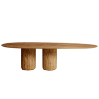 Mesa de Jantar Oásis Orgânica Cilíndrica Nogueira 198x122 cm