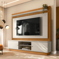 Estante para Home Theater e TV até 75 Polegadas Guararapes 2 PT Nature e Off White