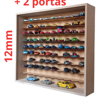Expositor Para 100 Carrinhos da Escala 1:64 Em 45° Cru Com 2 Portas Paris