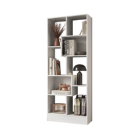 Livreiro c/8 Nichos Sala de Estar Escritório 4815 Branco - Montanaris Decor