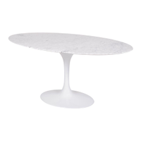 Mesa Saarinen Oval Carrara 180x100cm - Base Branca