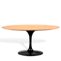 Mesa Saarinen Oval Freijó 198x122cm - Base Preta