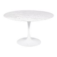 Mesa Saarinen Redonda Carrara 137cm - Base Branca