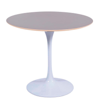 Mesa Saarinen Redonda Fórmica Preta 107cm - Base Branca