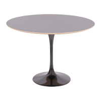 Mesa Saarinen Redonda Fórmica Preta 100cm - Base Preta