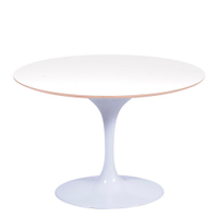 Mesa Saarinen Oval Fórmica Branca 235x122cm - Base Branca