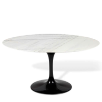 Mesa Saarinen Oval Espírito Santo 198x122cm - Base Preta