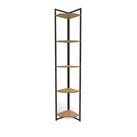 Estante de Canto 5 Prateleiras 202 cm LI022 Freijo Preto Fosco KPB
