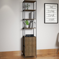 Estante 01 Porta 04 Prateleiras Vermont Preto Fosco Milani Store