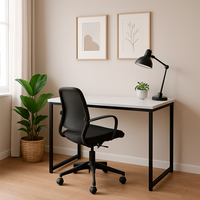 Mesa de Escritório Workspace Branca e Preta 120 cm