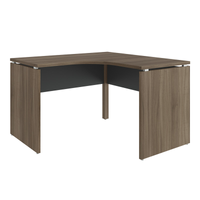 Mesa para Escritório Curva 1600x1600 Win Nogueira com Preto