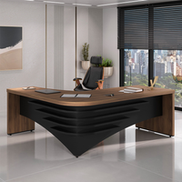Mesa De Escritório Zamora Lado Direito Nogal E Preto