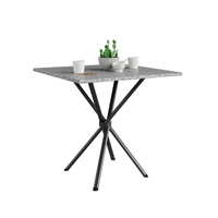Mesa De Jantar Quadrada Com Tampo De Granito Léia Preta Fosca 70 Cm