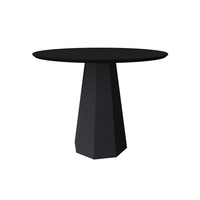Mesa De Jantar Redonda Com Tampo De Vidro Isis Preta 100 Cm