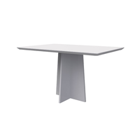 Mesa De Jantar Retangular Com Tampo De Vidro Anitta Off White 135 Cm